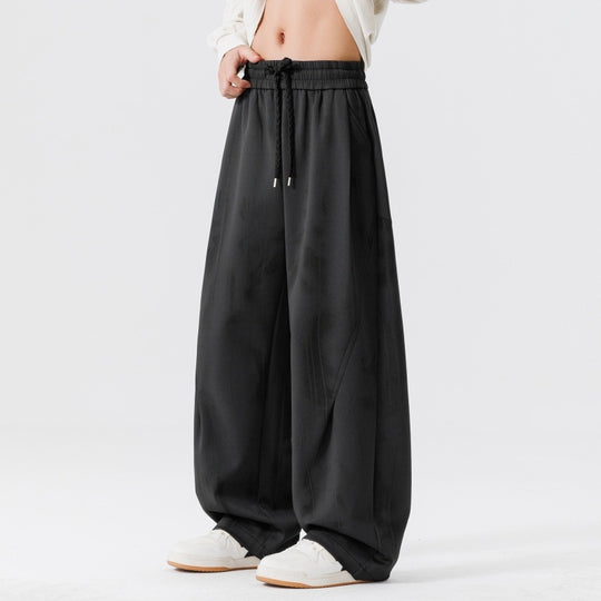 Herren Extraweite Relax-Freizeithose aus French-Terry mit Tunnelzug, Bügelfalten & Oversize-Bein Nord Taschen