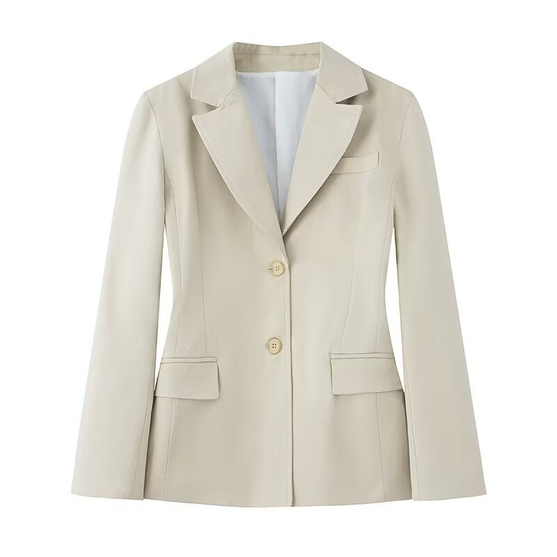 Damen 50+ taillierter Zweiknopf‑Blazer mit Reverskragen, Pattentaschen und Gehschlitz Nord Taschen