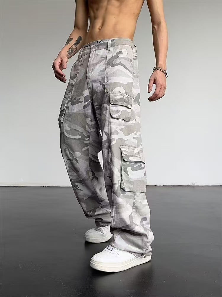 Herren Camouflage Cargo-Hose mit lockerer Passform Nord Taschen