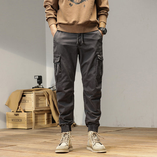 Herren Tapered Cargo-Jogger aus robustem Twill mit Tunnelzugbund, aufgesetzten Klappentaschen und gerippten Knöcheln Nord Taschen