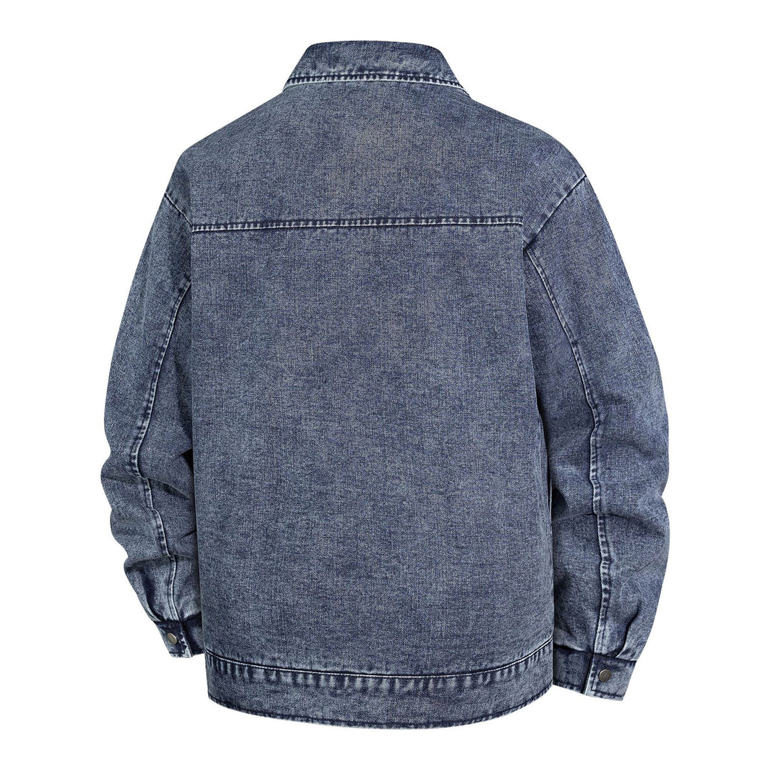 Herren Oversized Jeansjacke mit Stonewash-Effekt und aufgesetzten Taschen Nord Taschen