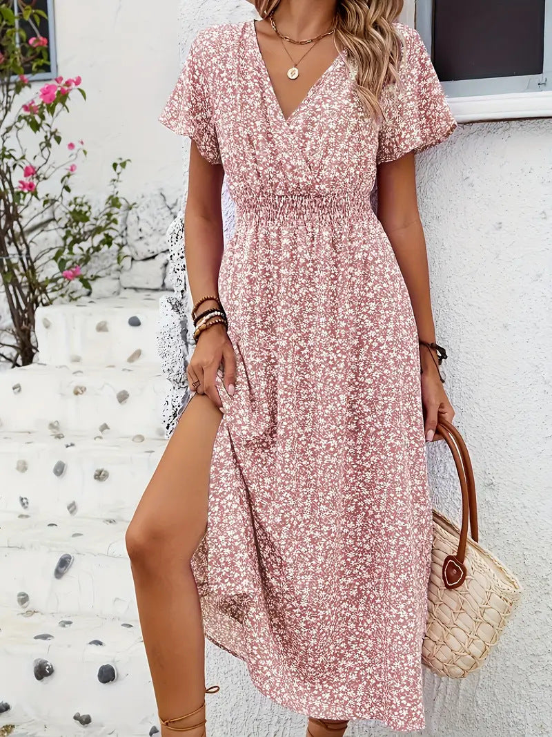 Damen Maxi-Kleid mit floralen Mustern
