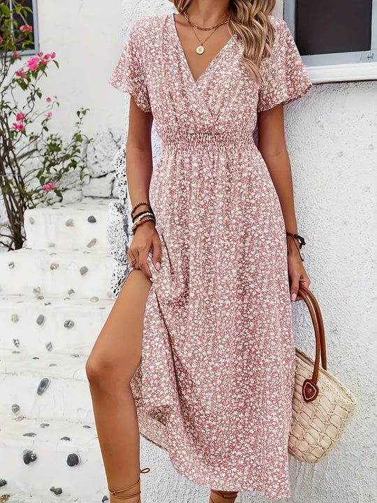 Damen Maxi-Kleid mit floralen Mustern