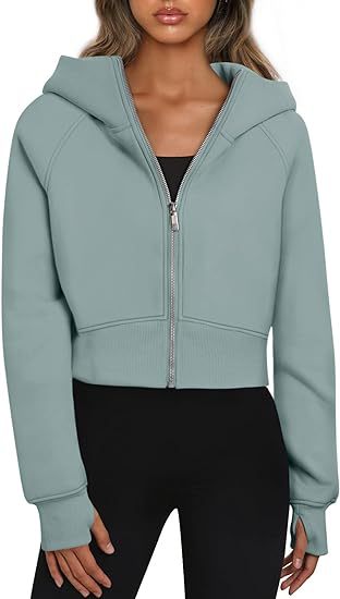 Damen Bequemer Kurzarm Kapuzenpullover mit Reißverschluss