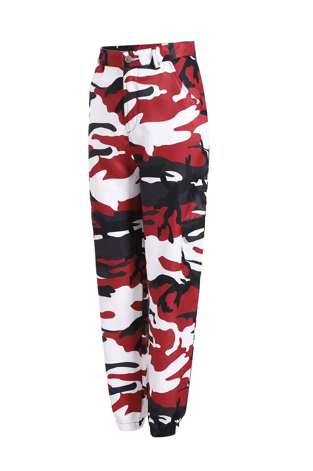 Damen Cargo-Jogginghose mit Camouflage-Muster und elastischen Bündchen Nord Taschen