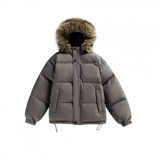 Unisex Wattierte Kapuzenjacke mit abnehmbarer Kunstfellkapuze und Boxy‑Silhouette Nord Taschen