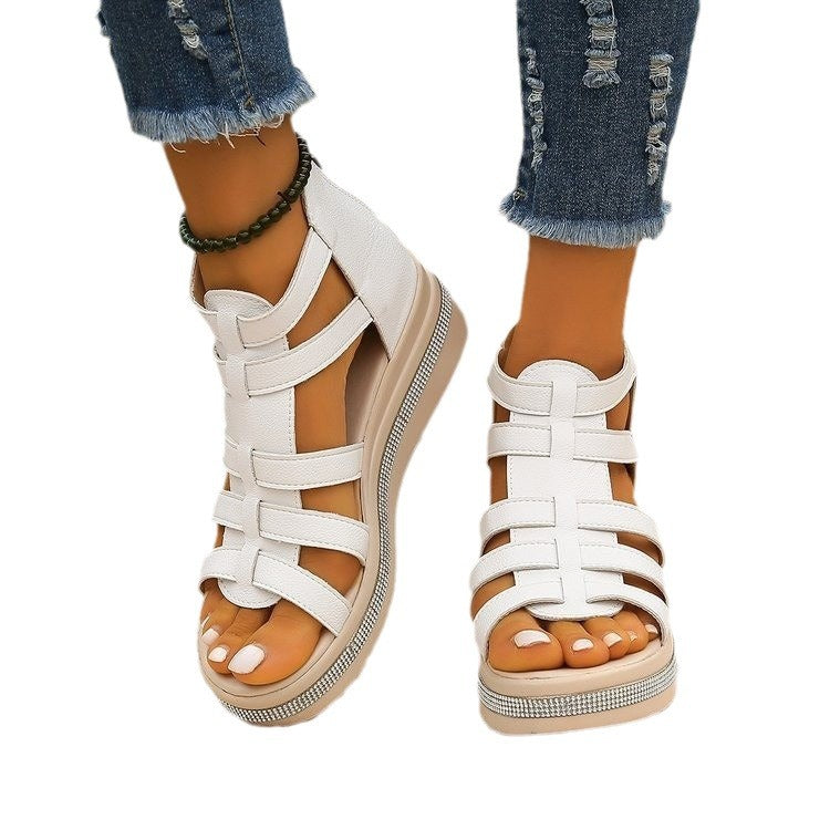 Damen Plateau-Sandalen mit verstellbarem Riemendesign und komfortablem Fußbett Nord Taschen