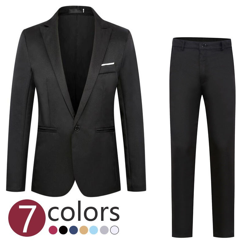 Herren tailliertes Anzugset aus feinem Satin mit schlanker Silhouette und Ein-Knopf-Sakko Nord Taschen