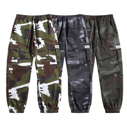 Herren Camouflage Cargo-Jogginghose aus robustem Canvas mit Tunnelzugbund & Beintasche Nord Taschen