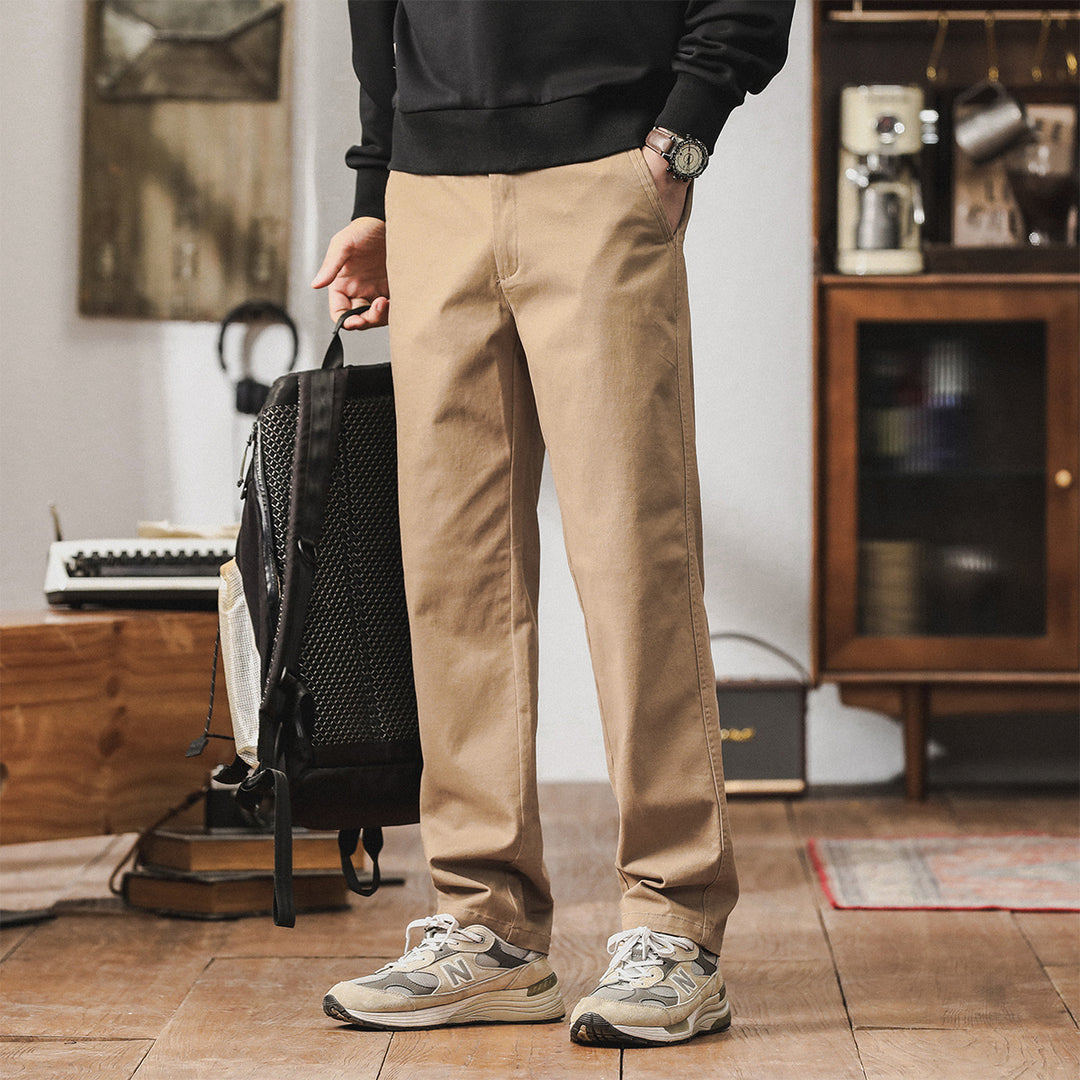 Herren Konisch zulaufende Baumwoll-Chinohose mit elastischem Bund und klassischen Eingrifftaschen Nord Taschen