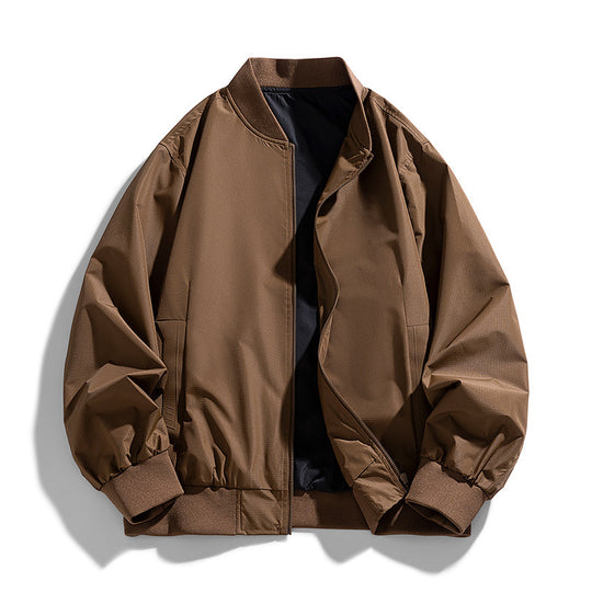 Men's  relaxed-fit zip-front utility jacket with ribbed collar elastic hem Nord Taschen