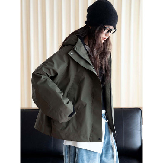 Damen Wattierte Oversize-Parka mit Kapuze und technischem Wetterschutz Nord Taschen