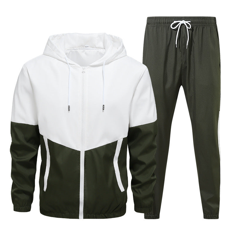 Herren Zweiteiliges Trainingsanzug-Set mit Kapuzenjacke und elastischer Jogginghose Nord Taschen