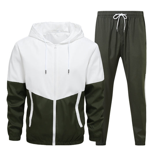 Herren Zweiteiliges Trainingsanzug-Set mit Kapuzenjacke und elastischer Jogginghose Nord Taschen