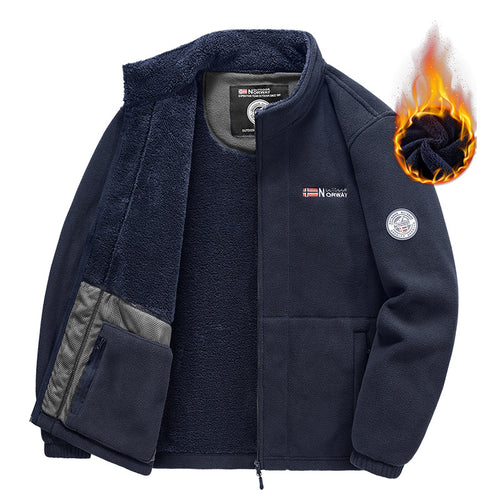 Herren Isolierende Zip‑Fleecejacke mit hohem Kragen und Soft‑Teddyinnenfutter Nord Taschen