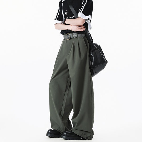 Damen Weite High-Waist Cargohose mit Kellerfalten, verstellbarem Beinabschluss & Utility-Gürtel Nord Taschen