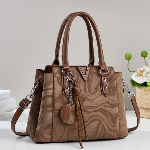 Damen Handtasche mit elegantem Marmordesign und abnehmbarem Schulterriemen Nord Taschen