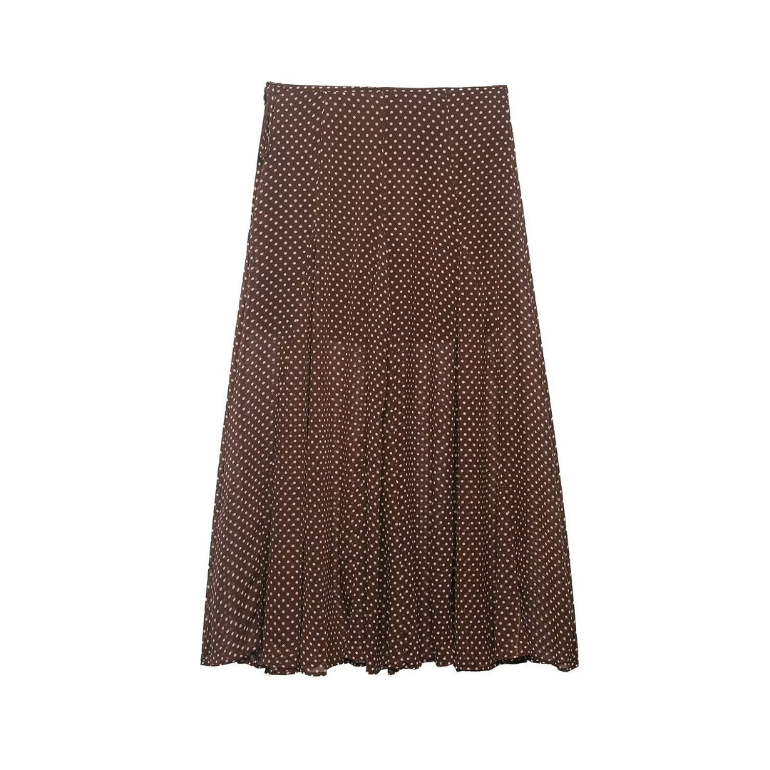 Damen Wickel‑Midirock aus Chiffon mit Polka‑Dot‑Muster Nord Taschen
