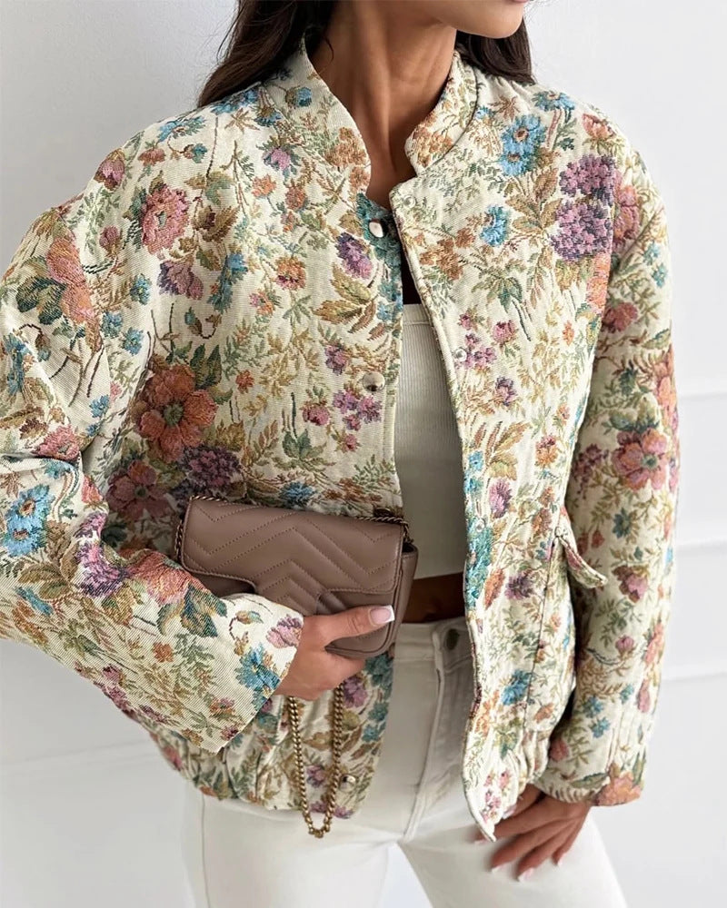 Damen Modische Blütenjacke Nord Taschen