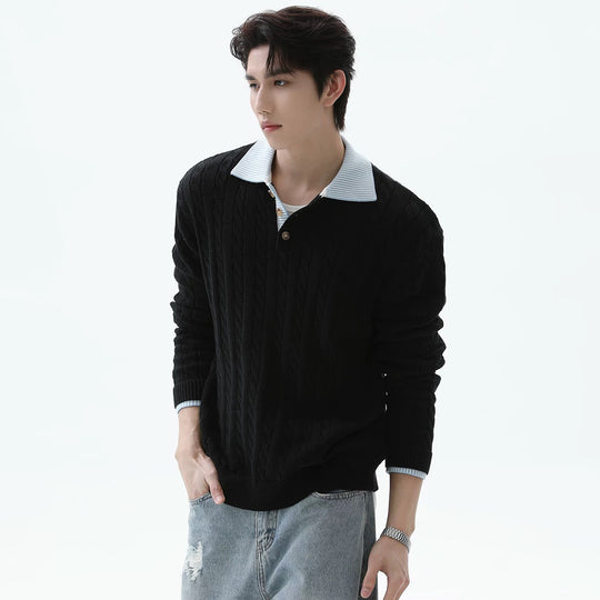 Herren Modischer Strickpullover mit strukturiertem Design Nord Taschen