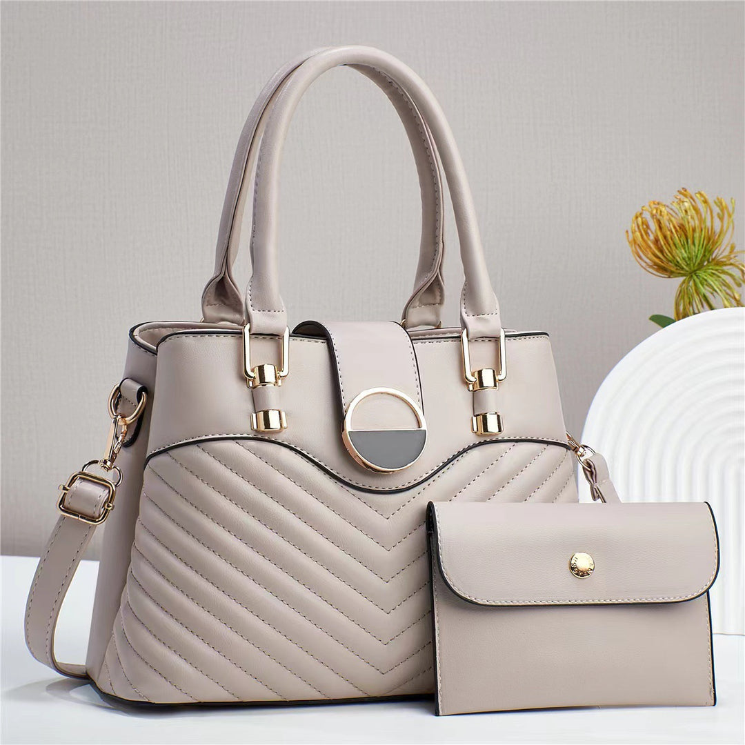 Damen modische Handtasche mit strukturiertem Design und abnehmbarer Tasche Nord Taschen