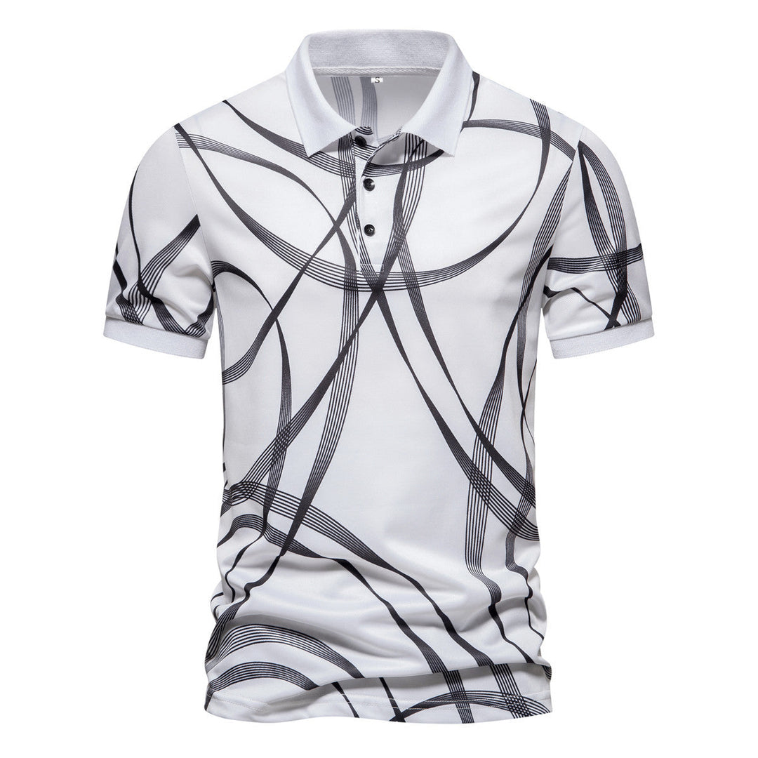Herren Poloshirt mit modernem grafischen Muster und atmungsaktiver Textiltechnologie Nord Taschen