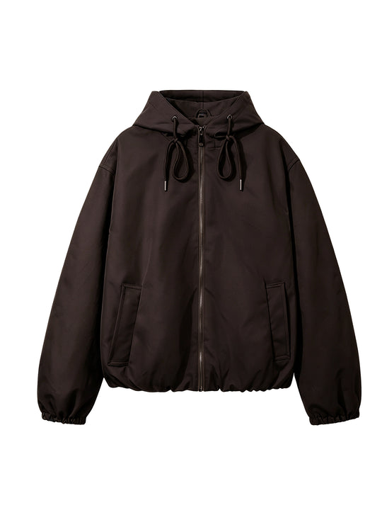 Damen Kapuzen-Bomberjacke mit gerafftem Saum und Eingrifftaschen Nord Taschen