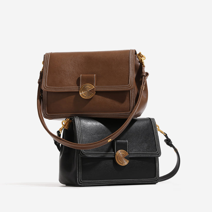 Damen Umhängetasche mit strukturiertem Kunstleder und eleganter Drehverschluss Nord Taschen