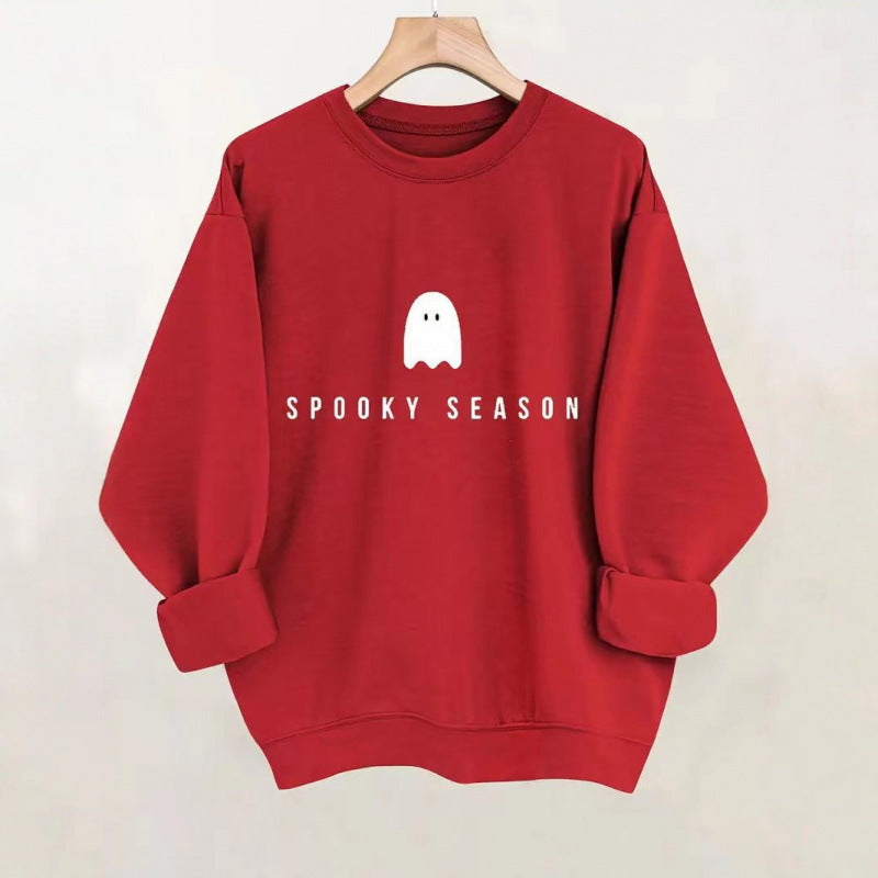 Unisex lässiges Halloween Sweatshirt mit Gespenst-Print und Oversize-Schnitt Nord Taschen
