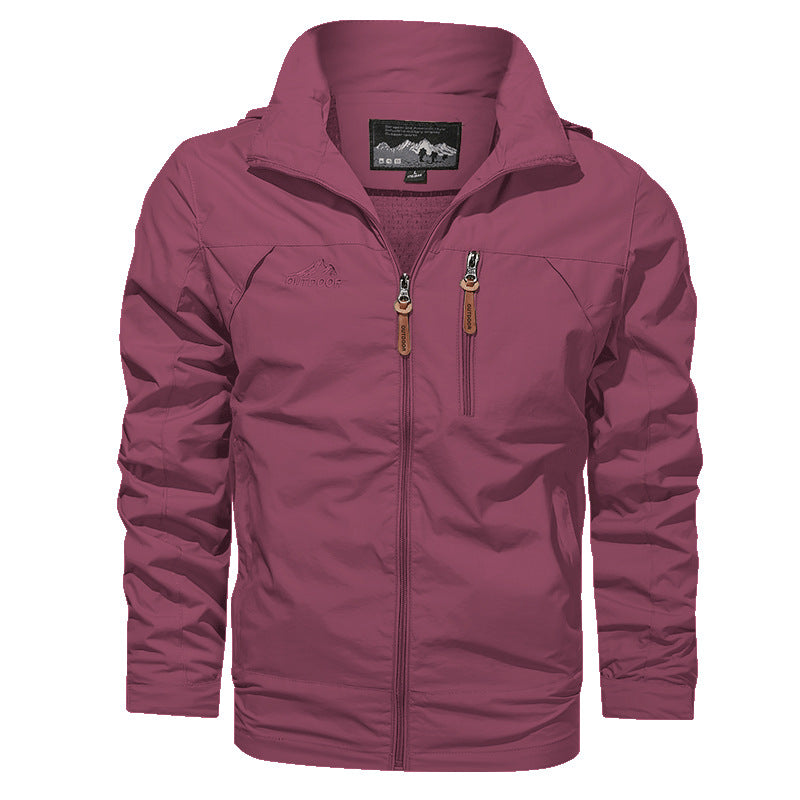 Herren Leichter Softshell-Windblouson mit Brust-Zipper und hochschließendem Kragen Nord Taschen