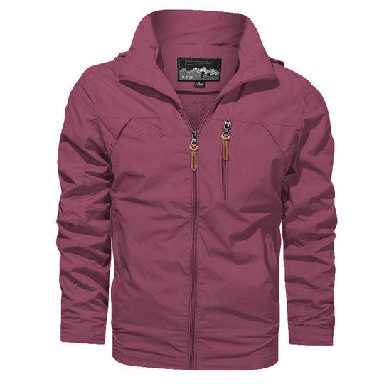 Herren Leichter Softshell-Windblouson mit Brust-Zipper und hochschließendem Kragen Nord Taschen