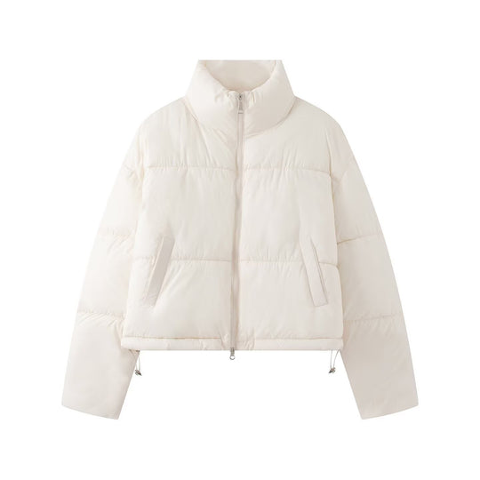 Damen Gekürzte Oversize-Pufferjacke mit hohem Stehkragen und Zwei-Wege‑Reißverschluss Nord Taschen
