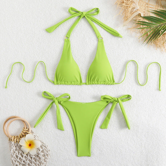 Damen Triangel-Bikini mit verstellbaren Schleifen und hohem Beinausschnitt Nord Taschen