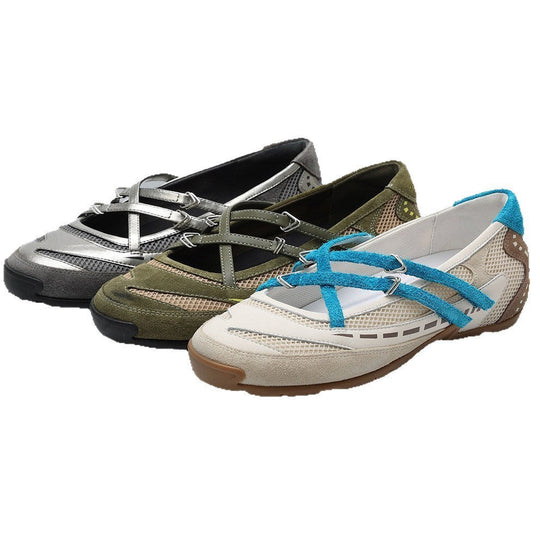 Damen Freizeit-Ballerinas mit atmungsaktivem Obermaterial und flexiblem Riemchen Nord Taschen