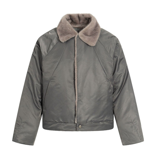 Damen Kurz geschnittener gesteppter Blouson mit Webpelzkragen Nord Taschen