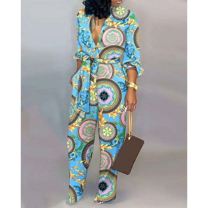 Damen Denim Jumpsuit mit modischem Patchwork-Design und praktischen Taschen - Arvani