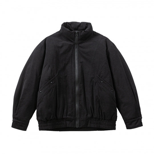 Herren Oversized Bomberjacke aus Veloursleder‑Optik mit hohem Stehkragen und elastischem Saum Nord Taschen