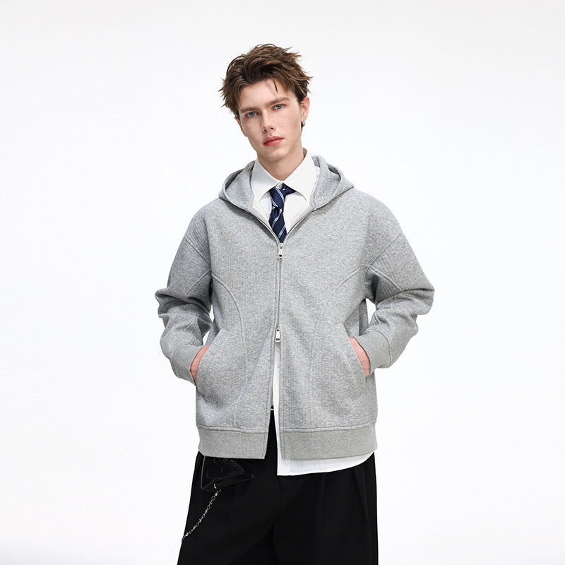 Herren Kapuzensweatjacke mit durchgehendem Reißverschluss, geripptem Saum und versteckten Seitentaschen Nord Taschen
