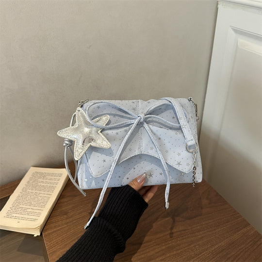 Damen Clutch-Tasche mit verspieltem Sternenmotiv und elegantem Kordelzug Nord Taschen