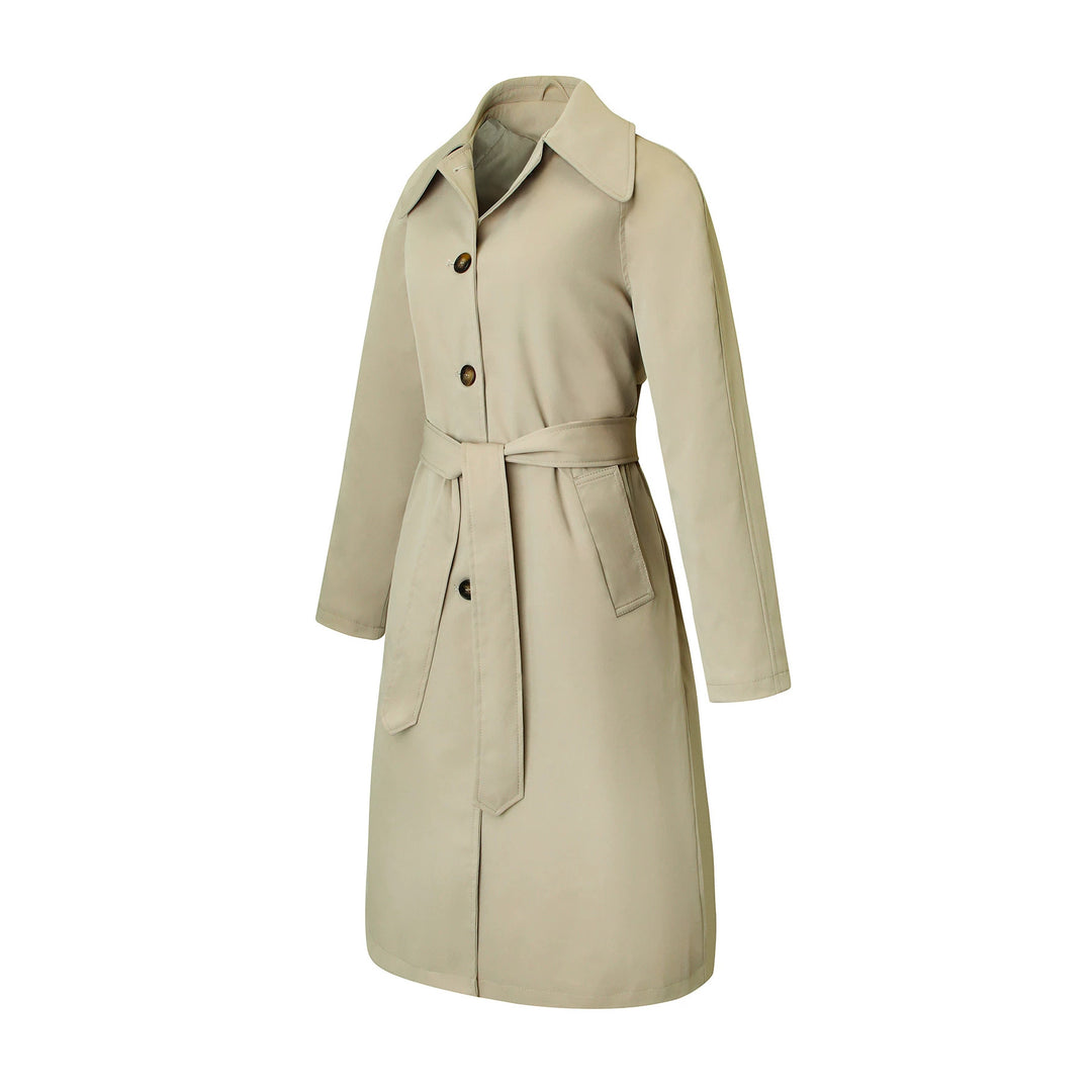 Damen klassischer Trenchcoat mit Taillengürtel und weitem Reverskragen Nord Taschen