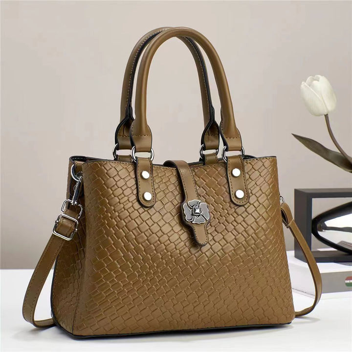 Damen elegante Handtasche mit geflochtenem Design und abnehmbaren Tragegurt Nord Taschen