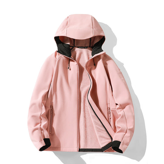 Damen Softshelljacke mit Kapuze und Fleece-Innenfutter, winddicht wasserabweisend Nord Taschen