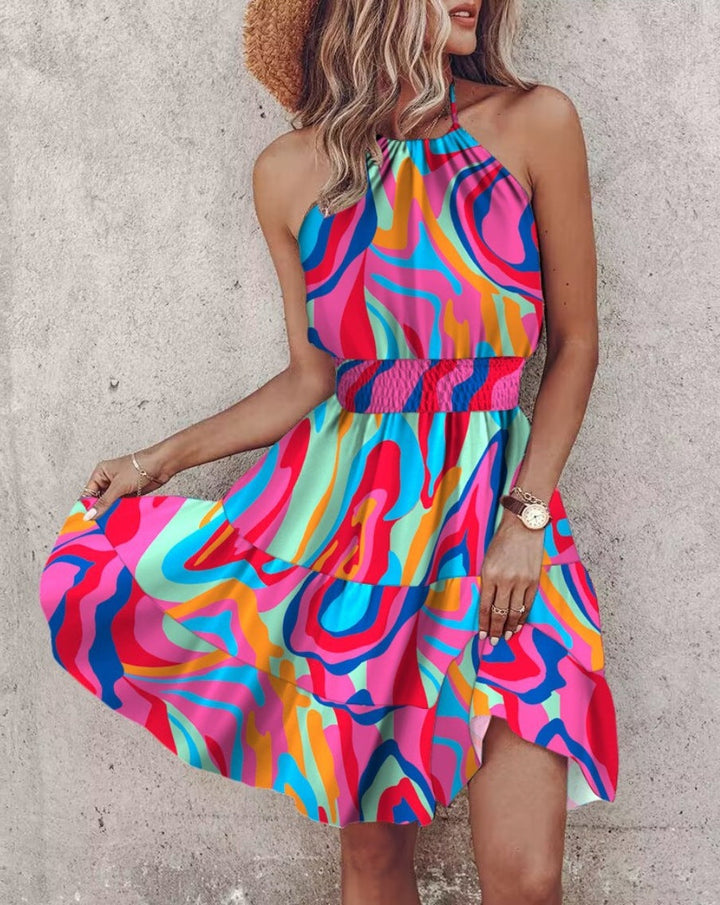 Damen Trendiges Kleid mit Raffung und asymmetrischem Saum