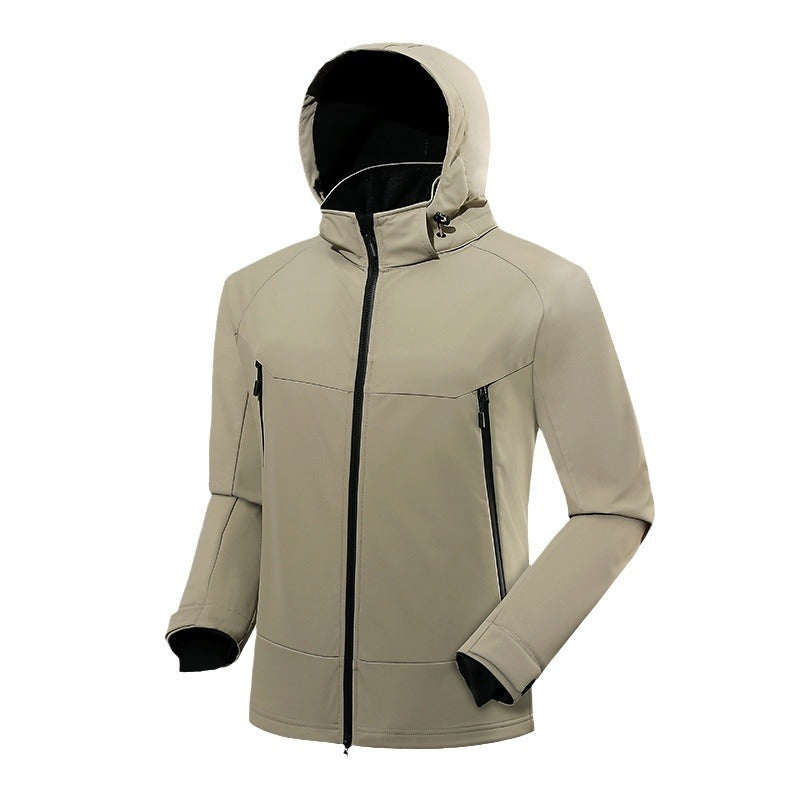 Herren technische Softshelljacke mit Kapuze, verschweißten Nähten und ergonomischem Raglanärmel Nord Taschen