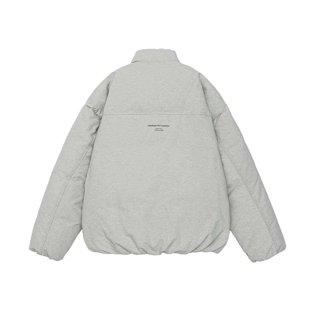 Damen Kurz geschnittene Oversize Steppjacke mit hohem Stehkragen und verdecktem Reißverschluss Nord Taschen