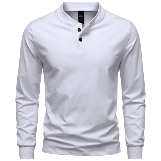 Herren Langarm-Henleyshirt mit Stehkragen und zweifacher Knopfleiste, Slim Fit, Baumwoll-Mix Nord Taschen