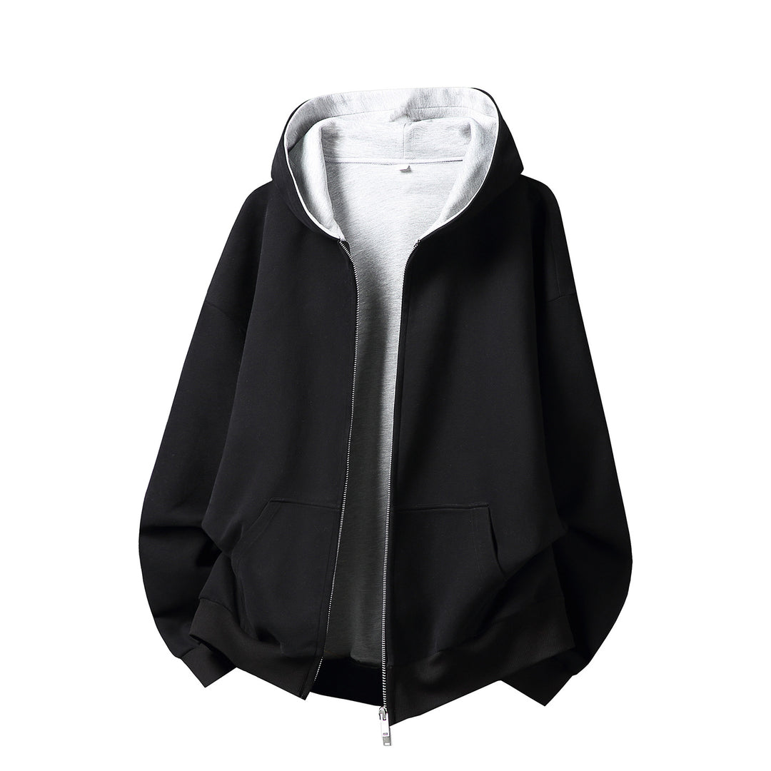 Unisex Oversize-Kapuzenjacke mit kontrastiertem Innenfutter und tiefer Kängurutasche Nord Taschen