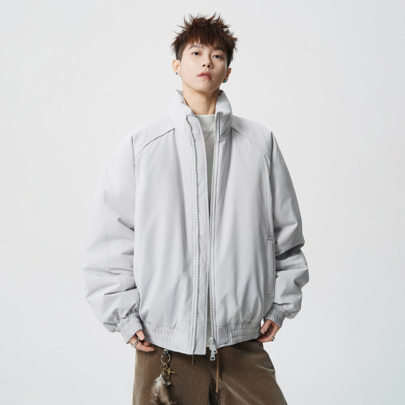 Herren Oversized Windjacke mit Stehkragen und elastischen Bündchen Nord Taschen