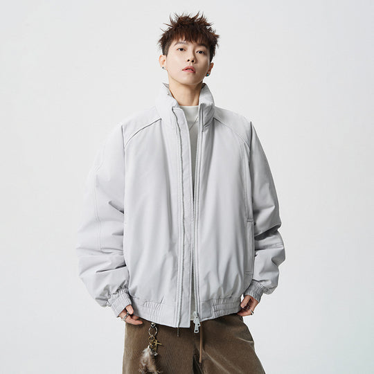 Herren Oversized Windjacke mit Stehkragen und elastischen Bündchen Nord Taschen