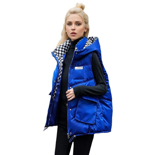 Damen gesteppte Winterweste mit verstellbarer Kapuze und praktischen Taschen Nord Taschen